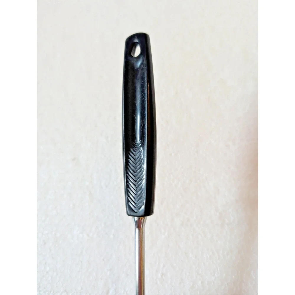 VTG 1970s Foley Chrome Plated Serving Fork Meat‎ 2 Prong USA Black Handle MCM